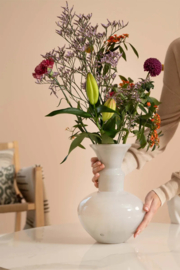 ZUSSS | Glazen conische vaas - Wit