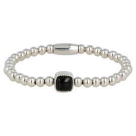 MY BENDEL | Zilveren armband met Onyx edelsteen