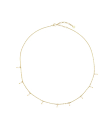 ZUSSS | Ketting goud met steentjes off white