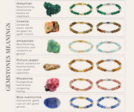 MY BENDEL | Zilveren armband combinatie van Amazoniet edelstenen met Edelstalen balletjes
