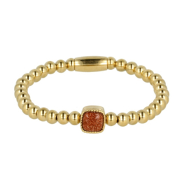 MY BENDEL | Gouden armband met Gold Sand Stone edelsteen