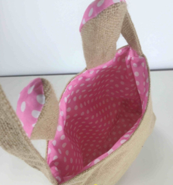 jute Paas tas polka dot