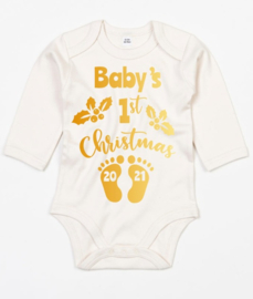 Baby`s 1e kerst longsleeve romper