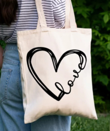 katoenen tas met opdruk ``Love``