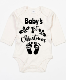Baby`s 1e kerst longsleeve romper