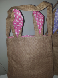 jute Paas tas polka dot