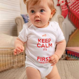 Personaliseerbaar "Keep calm…" Kerst baby romper