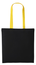 Katoenen tas Zwart met gekleurde hengsels