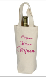 fles geschenk tas met opdruk *WIJNEN*