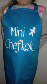 kinder schort met opdruk mini chefkok  (lang model)