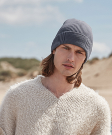 Organic cotton engineered patch beanie