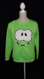 neon groen sweater met opdruk (kinder maat)