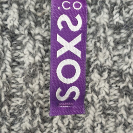 SOXS Wollen Sokken Grey Mystical Purple Anti Slip High