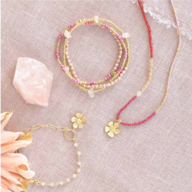 A Beautiful Story Armband Flowing Rozenkwarts