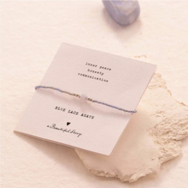 A Beautiful Story Armband Iris Card Blauwe Agaat
