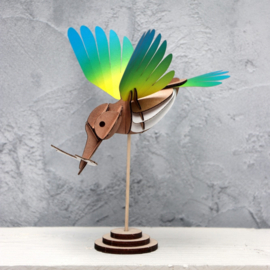 DIY 3D IJsvogel Geel Blauw