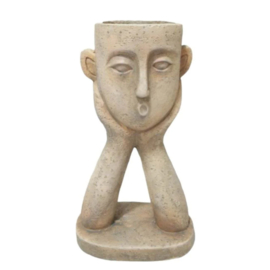 Pot Holding Head Stone Grey