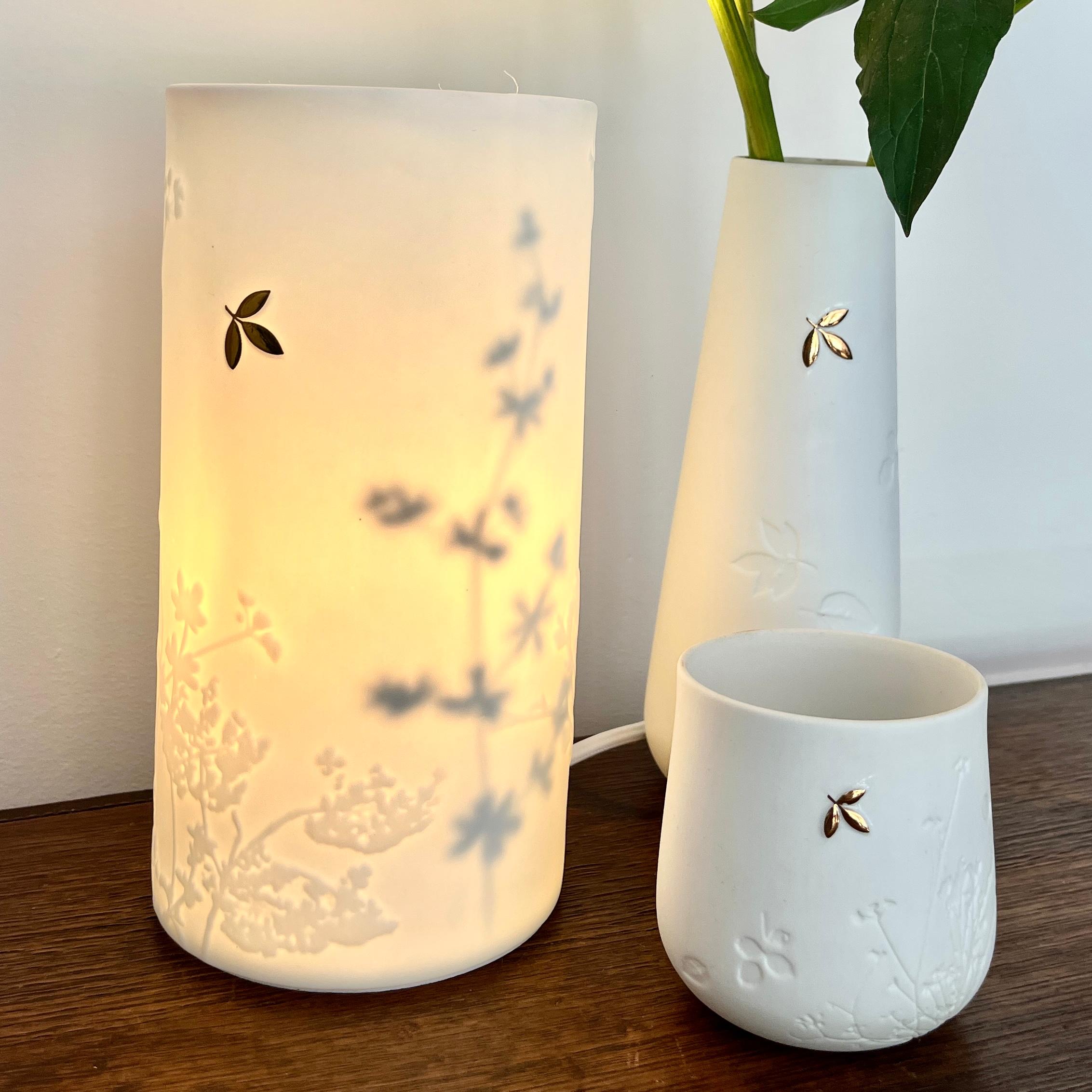 Räder Porselein Lamp Leaf Goud