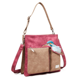 Hi-di-hi Tas King Shopper Cerise Brown