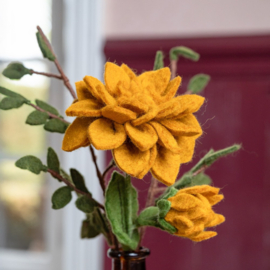 Sjaal Met Verhaal Dahlia XL Vilt Okergeel