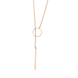 Ketting Hexagon Stripe Rosé