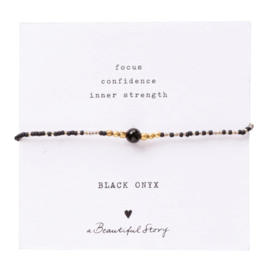 A Beautiful Story Armband Iris Card Zwarte Onyx