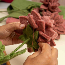 Sjaal Met Verhaal Dahlia XL Vilt Blush