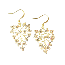 Oorbellen Little Stone Leaves Pearl