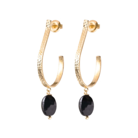 A Beautiful Story Oorbellen Attracted Zwarte Onyx
