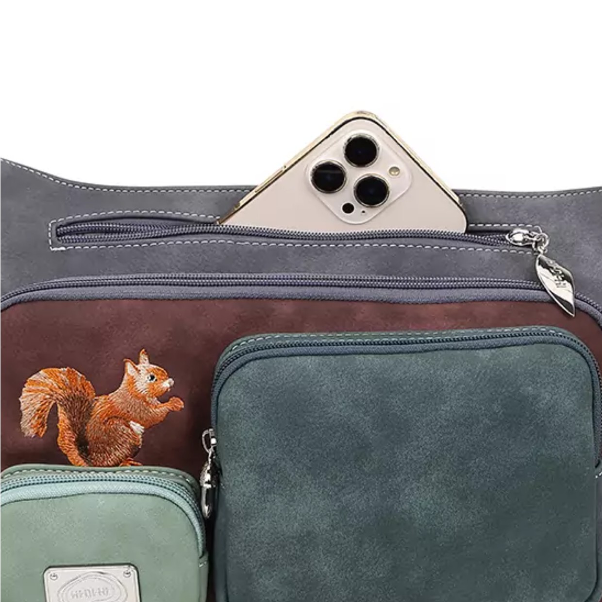 Hi-di-hi Tas Squirrel Dark Grey Multicolor