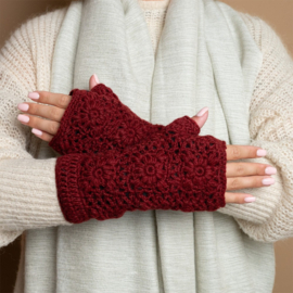 Sjaal Met Verhaal Handwarmers Granny Square Bordeaux