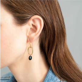A Beautiful Story Oorbellen Graceful Zwarte Onyx