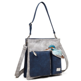 Hi-di-hi Tas King Shopper Grey Navy Blue