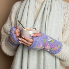 Sjaal Met Verhaal Handwarmers Flowers Lila