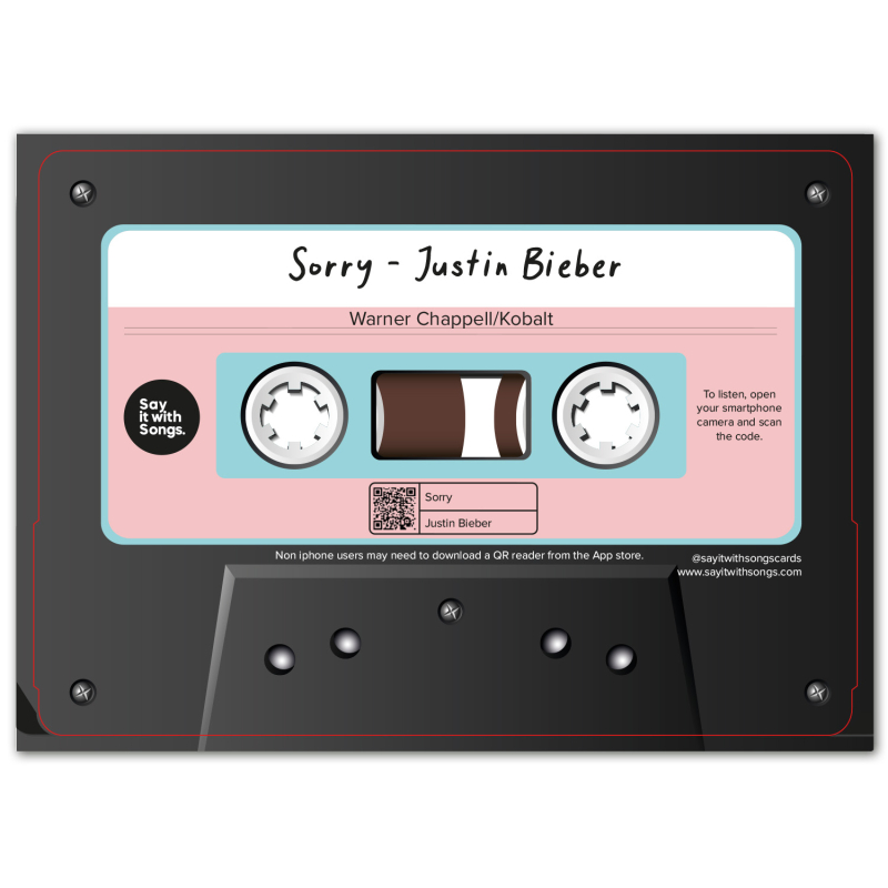 Say It With Songs Kaart Justin Bieber Sorry