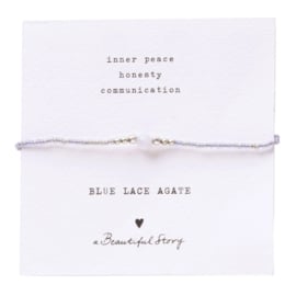 A Beautiful Story Armband Iris Card Blauwe Agaat