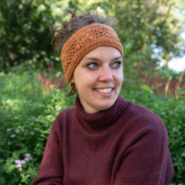 Sjaal Met Verhaal Haarband Granny Square Cognac