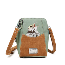 Hi-di-hi Tas Little Paradise Mint Cognac