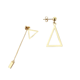 Oorbellen Triangle Twins Goud / Zilver