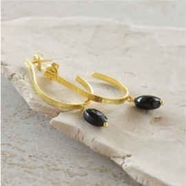 A Beautiful Story Oorbellen Attracted Zwarte Onyx