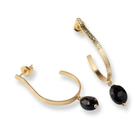 A Beautiful Story Oorbellen Attracted Zwarte Onyx