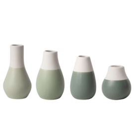 Räder Porselein Vaasjes Mini Pastel Groen - set van 4