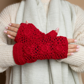 Sjaal Met Verhaal Handwarmers Granny Square Rood