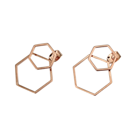 Oorbellen Hexagon Double