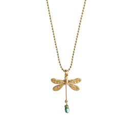 Ketting Dragonfly Green Beads