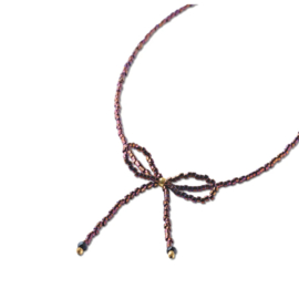 A Beautiful Story Ketting Wishful Zwarte Onyx Bordeauxrood