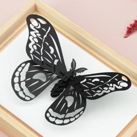 Assembli DIY 3D Grote Zijde Vlinder Zwart