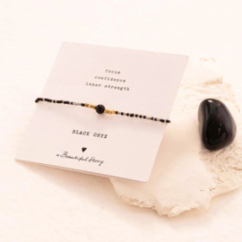 A Beautiful Story Armband Iris Card Zwarte Onyx