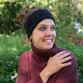 Sjaal Met Verhaal Haarband Granny Square Zwart