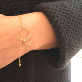 Armband Hexagon Goud / Zilver